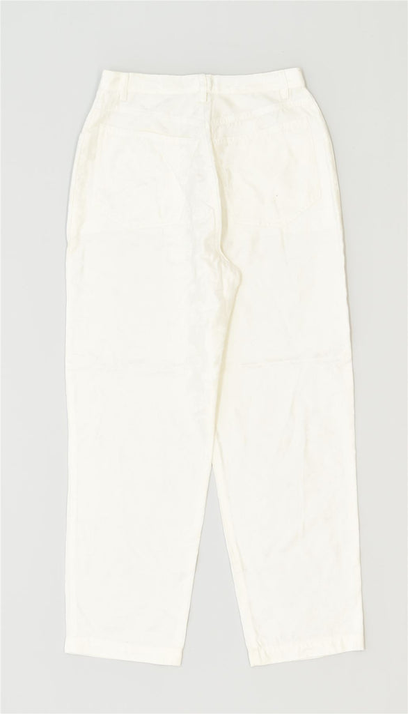 FABRIZIO LENZI Womens Casual Trousers IT 42 Medium W26 L25 White Cotton | Vintage | Thrift | Second-Hand | Used Clothing | Messina Hembry 