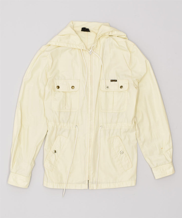 Wrangler Womens Hooded Overcoat EU 42 Large Off White Polyester | Vintage | Thrift | Second-Hand | Used Clothing | Messina Hembry 