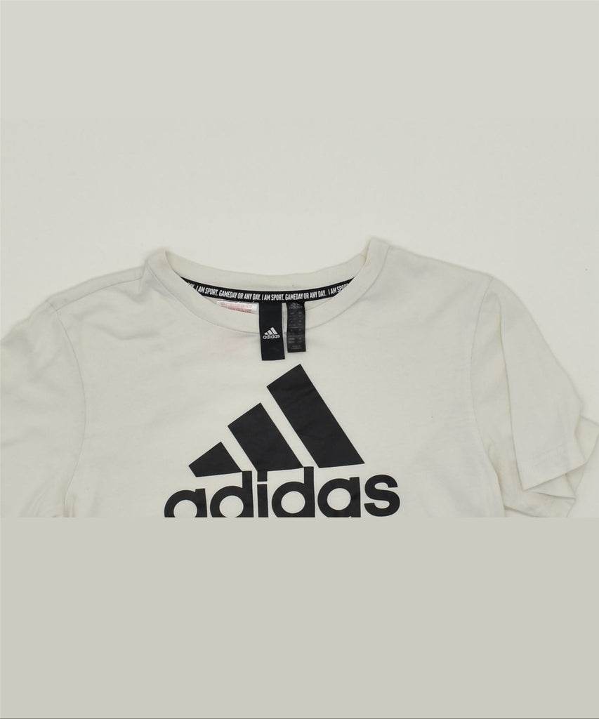 ADIDAS Boys Graphic T-Shirt Top 11-12 Years White Cotton | Vintage | Thrift | Second-Hand | Used Clothing | Messina Hembry 