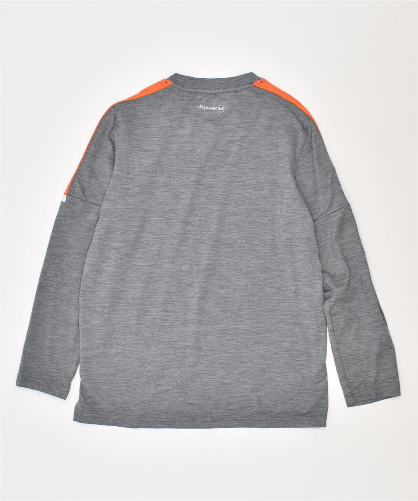 RUSSELL ATHLETIC Boys Top Long Sleeve 7-8 Years Medium Grey Polyester | Vintage | Thrift | Second-Hand | Used Clothing | Messina Hembry 