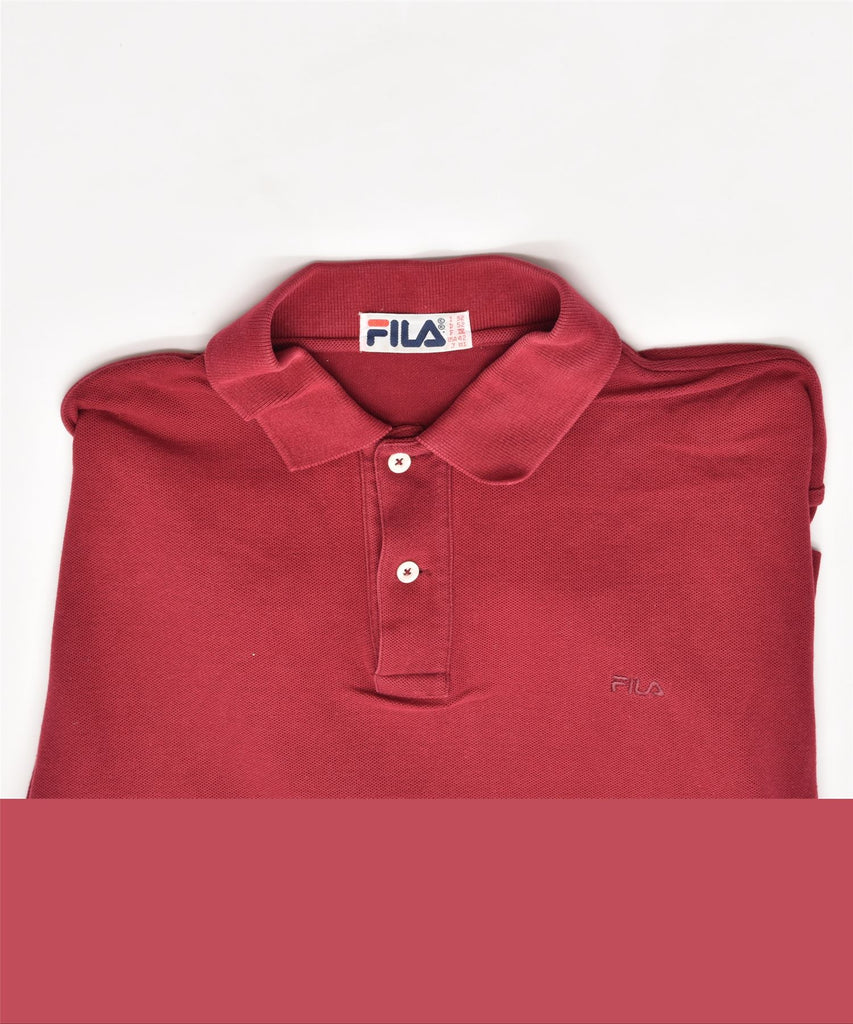 FILA Mens Polo Shirt IT 52 Large Burgundy | Vintage | Thrift | Second-Hand | Used Clothing | Messina Hembry 