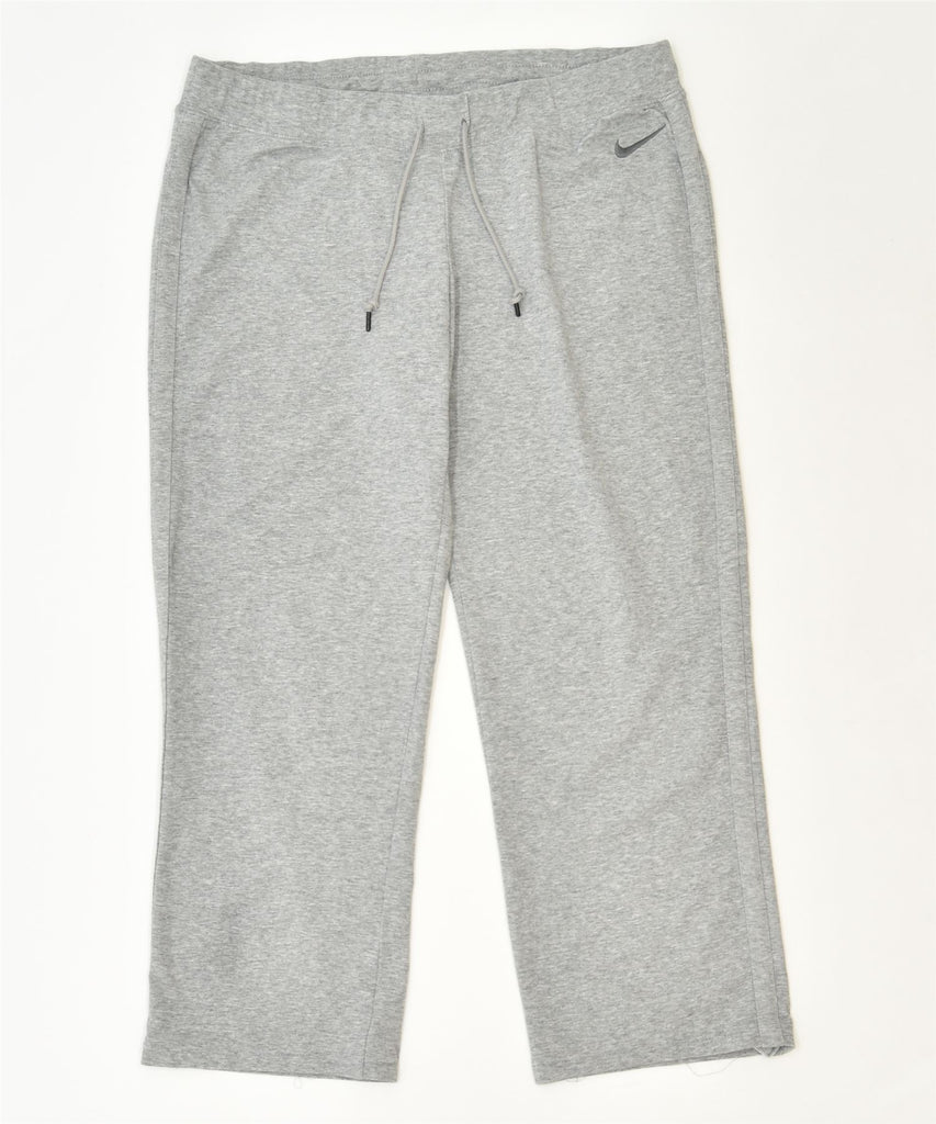 NIKE Womens Capri Tracksuit Trousers XL Grey Cotton Sports | Vintage | Thrift | Second-Hand | Used Clothing | Messina Hembry 