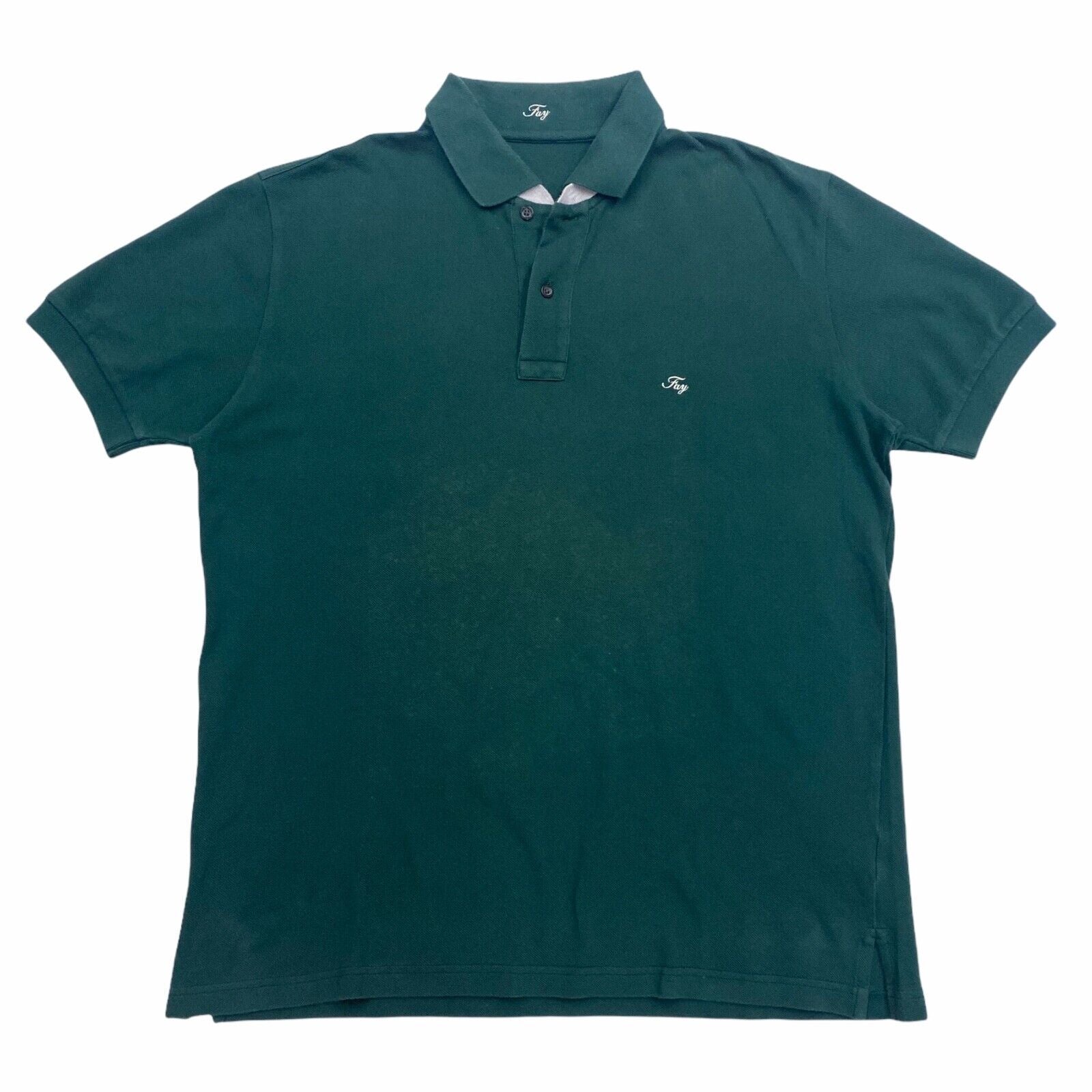 Fay Cotton Polo Shirt  Vintage Luxury High End Designer Top Green