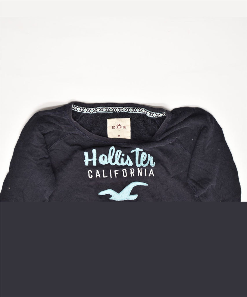 HOLLISTER Womens Oversized Graphic Sweatshirt Jumper UK 14 Medium Blue | Vintage | Thrift | Second-Hand | Used Clothing | Messina Hembry 