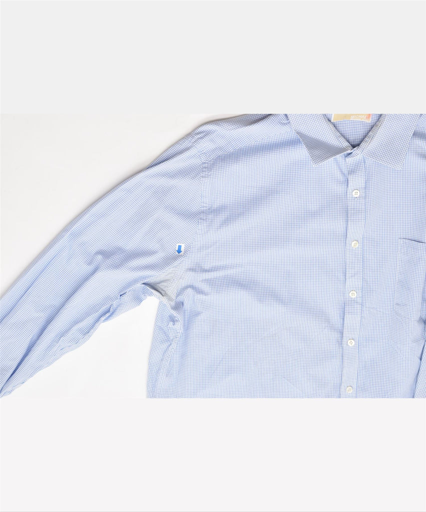 MICHAEL KORS Mens Shirt Size 182XL Blue Check Cotton | Vintage | Thrift | Second-Hand | Used Clothing | Messina Hembry 