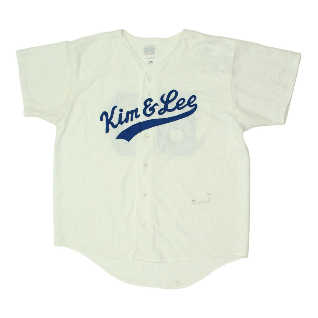 Kim & Lee White Button Up High 5 Baseball Shirt | Vintage Sportswear VTG | Vintage Messina Hembry | Thrift | Second-Hand Messina Hembry | Used Clothing | Messina Hembry 