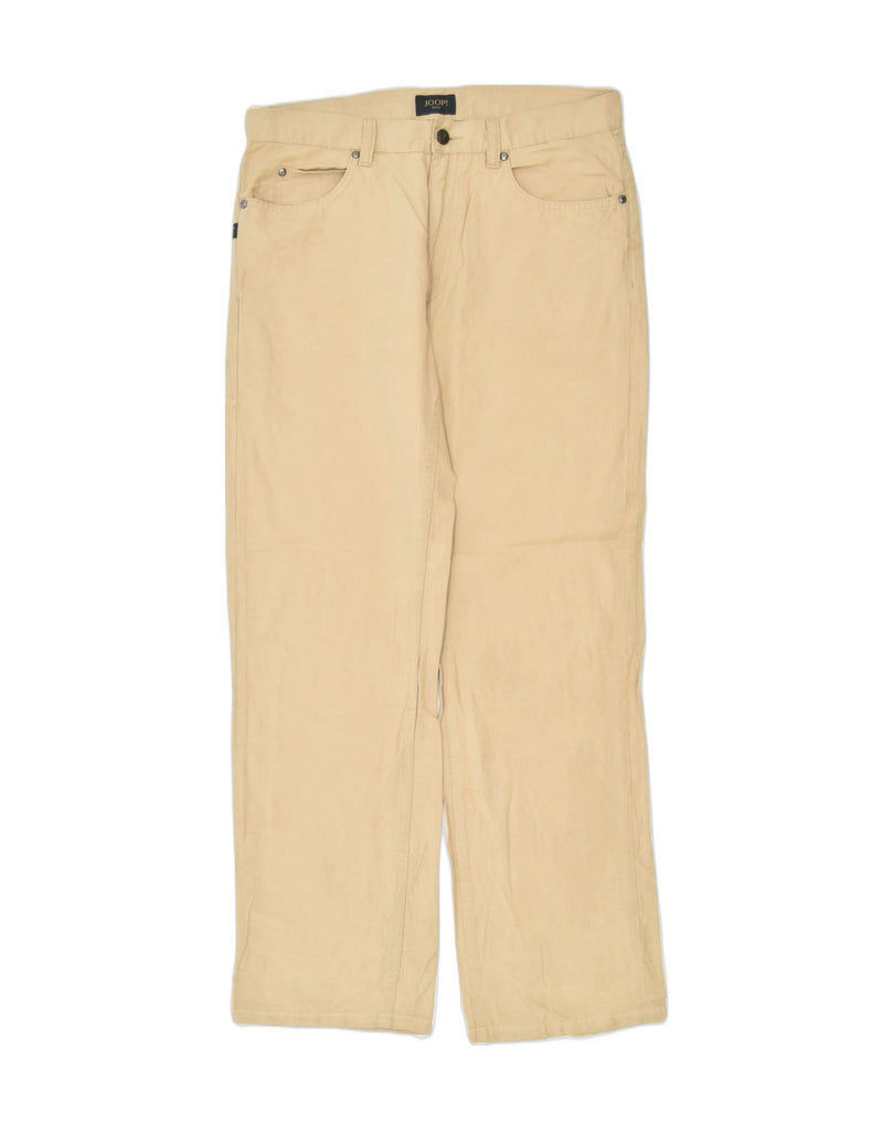 JOOP Mens Straight Casual Trousers W33 L34 Beige Cotton | Vintage | Thrift | Second-Hand | Used Clothing | Messina Hembry 