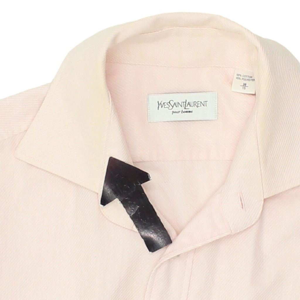 Yves Saint Laurent Mens Pink Cotton Polyester Shirt | Vintage High End Designer | Vintage Messina Hembry | Thrift | Second-Hand Messina Hembry | Used Clothing | Messina Hembry 