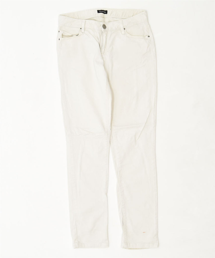 MASSIMO DUTTI Womens Straight Casual Trousers W28 L30 White Cotton | Vintage | Thrift | Second-Hand | Used Clothing | Messina Hembry 