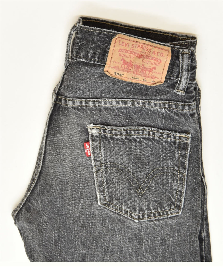 LEVI'S Boys 505 Straight Jeans 9-10 Years W25 L25 Grey Cotton Classic | Vintage | Thrift | Second-Hand | Used Clothing | Messina Hembry 