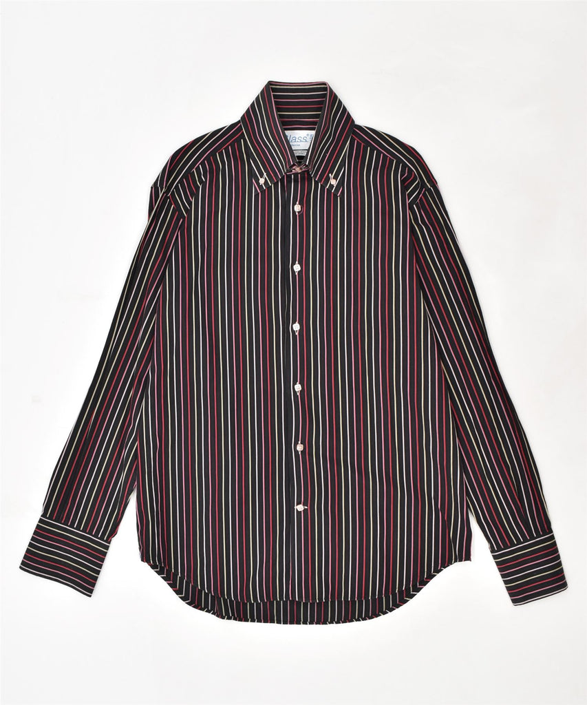 CLASS Mens Shirt Size 41 16 Large Multicoloured Striped Cotton | Vintage | Thrift | Second-Hand | Used Clothing | Messina Hembry 