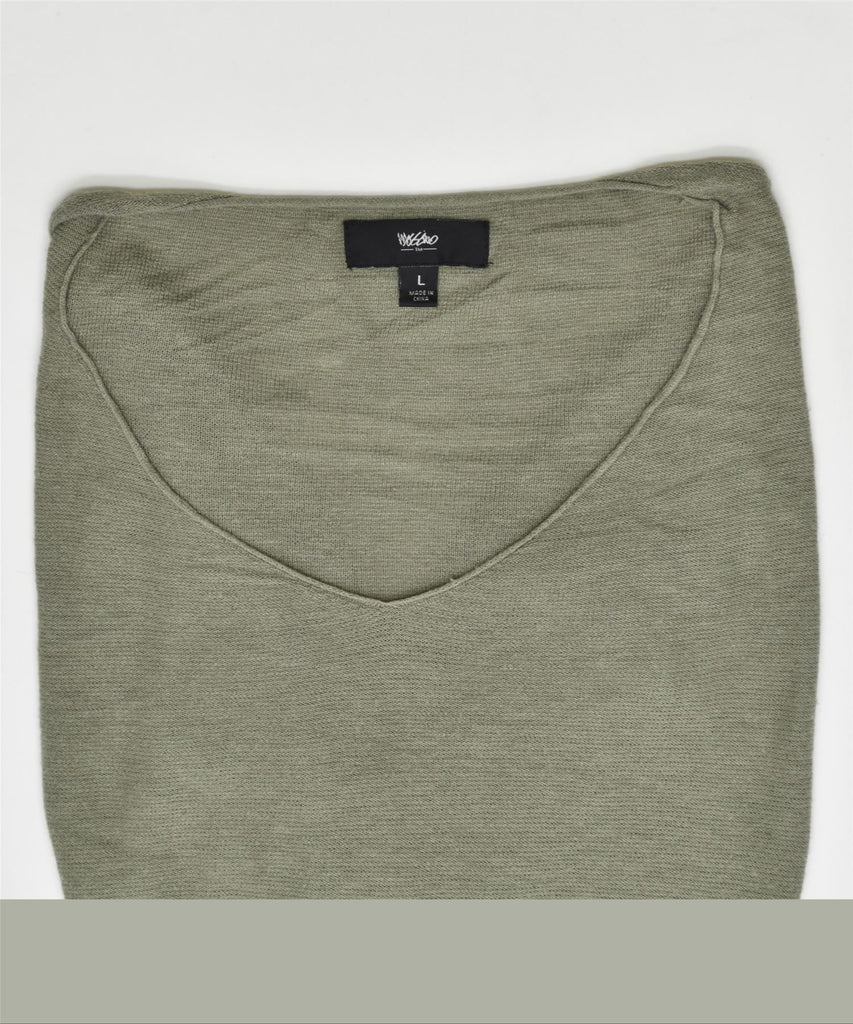 MOSSIMO Womens Top Long Sleeve UK 16 Large Khaki Nylon | Vintage | Thrift | Second-Hand | Used Clothing | Messina Hembry 