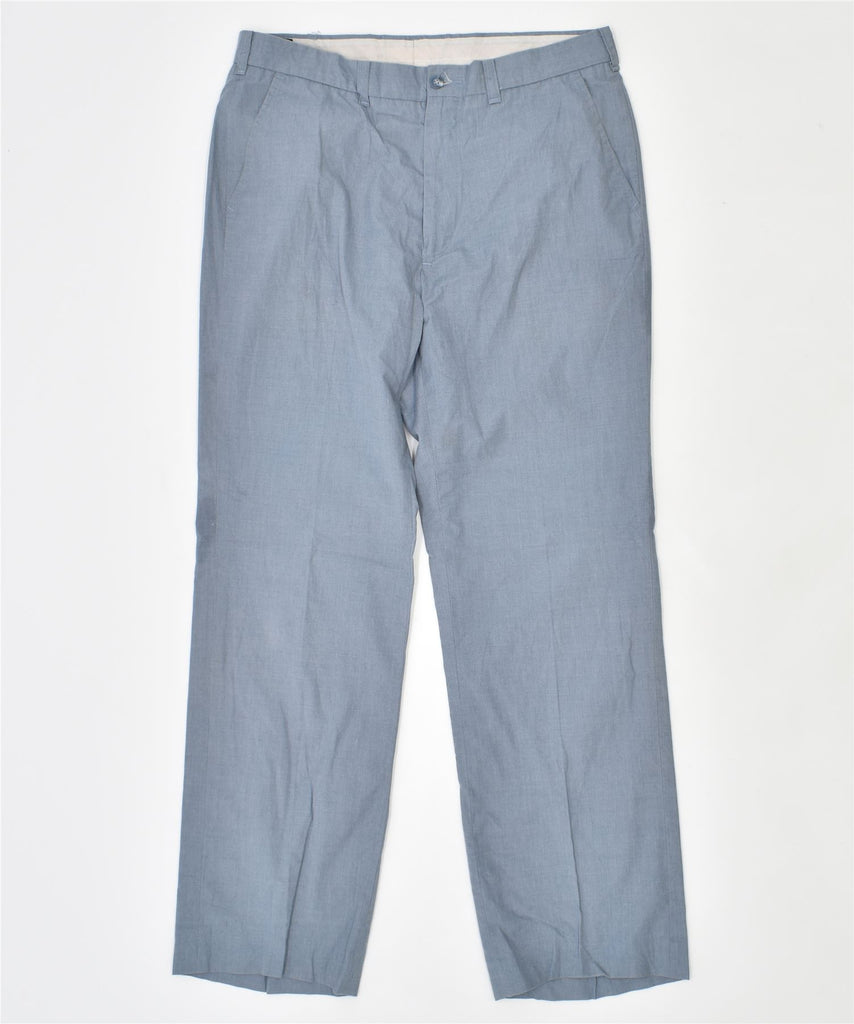 EDDIE BAUER Womens Straight Casual Trousers W36 L32 Blue Polyester | Vintage | Thrift | Second-Hand | Used Clothing | Messina Hembry 