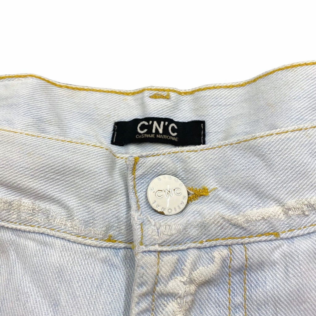 Costume National C'N'C Distressed Jeans | Vintage Designer Denim Light Blue VTG | Vintage Messina Hembry | Thrift | Second-Hand Messina Hembry | Used Clothing | Messina Hembry 