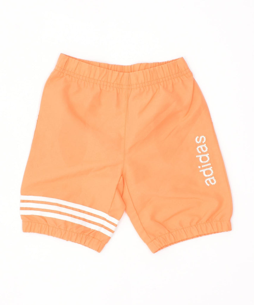 ADIDAS Boys Sport Shorts 18-24 Months Orange Polyester | Vintage | Thrift | Second-Hand | Used Clothing | Messina Hembry 