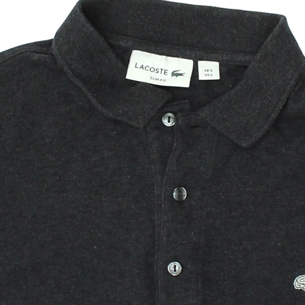 Lacoste Mens Dark Grey Slim Fit Polo Shirt | Vintage High End Luxury Designer | Vintage Messina Hembry | Thrift | Second-Hand Messina Hembry | Used Clothing | Messina Hembry 