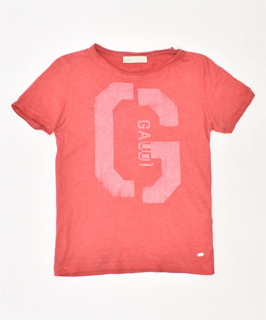 GAUDI Boys Graphic T-Shirt Top 5-6 Years Pink Cotton Vintage | Vintage | Thrift | Second-Hand | Used Clothing | Messina Hembry 