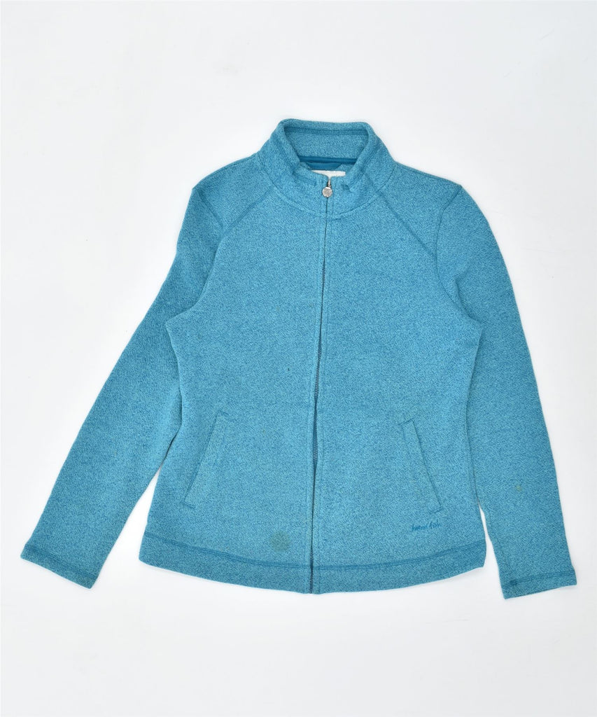 WEIRD FISH Womens Fleece Jacket UK 12 Medium Turquoise Flecked Polyester | Vintage | Thrift | Second-Hand | Used Clothing | Messina Hembry 