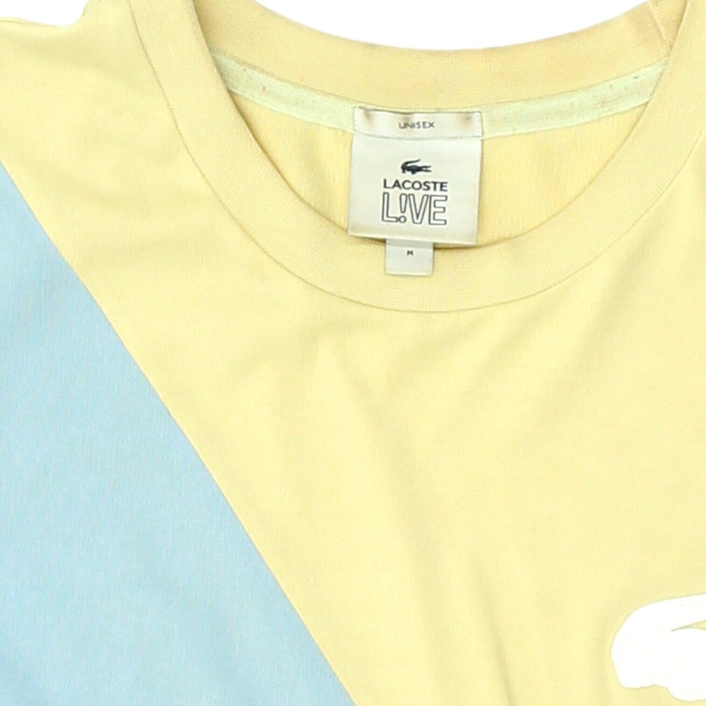 Lacoste Live 2 Tone Yellow Grey Unisex Tshirt | Vintage Designer Sportswear VTG | Vintage Messina Hembry | Thrift | Second-Hand Messina Hembry | Used Clothing | Messina Hembry 