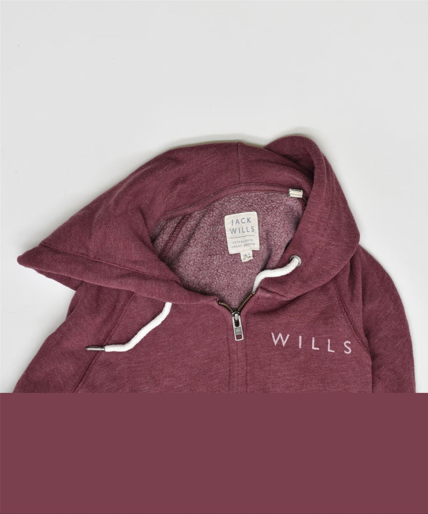 JACK WILLS Womens Zip Hoodie Sweater UK 8 Small Purple Cotton | Vintage | Thrift | Second-Hand | Used Clothing | Messina Hembry 