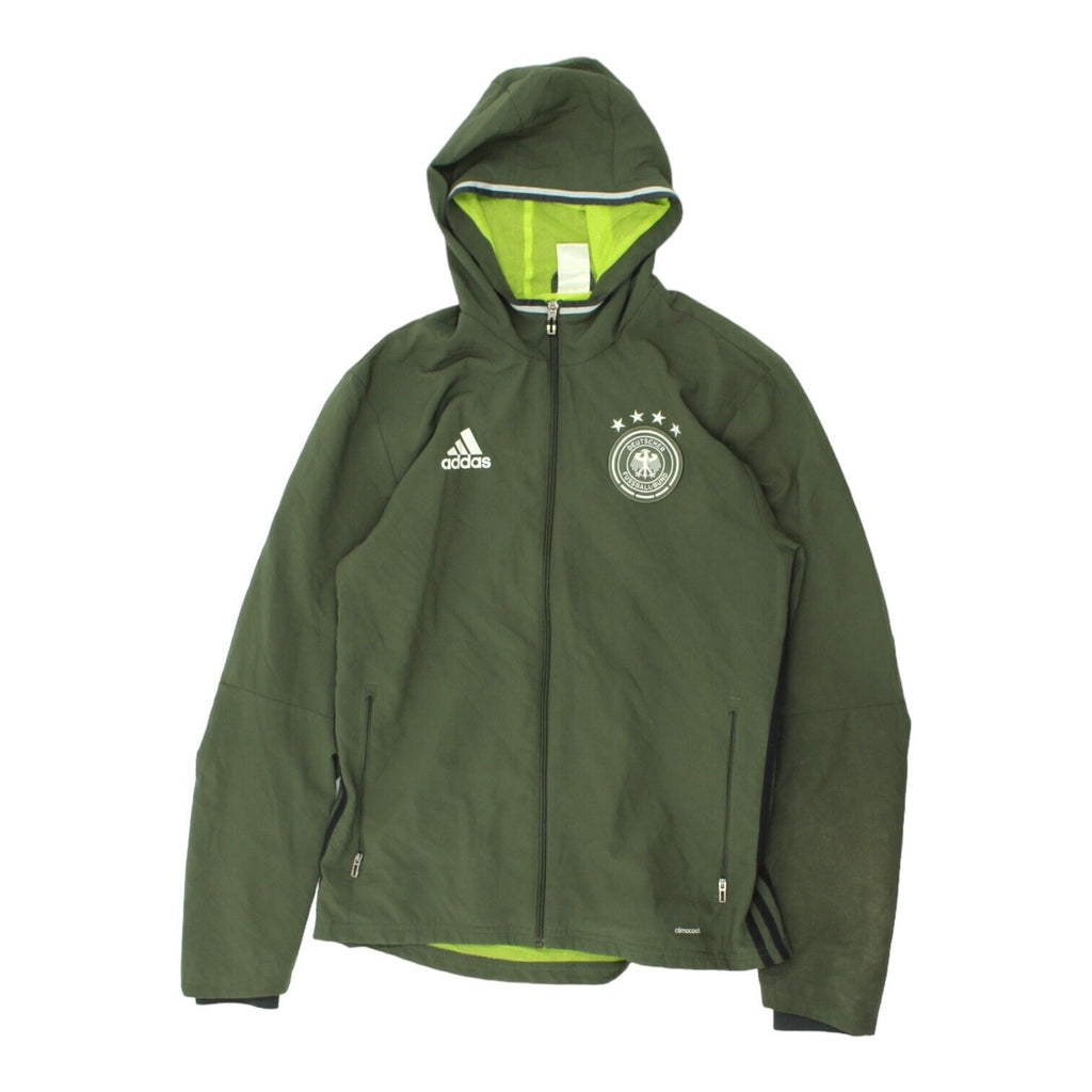 Germany 2015 Adidas Mens Green Hooded Training Jacket | Football Sportswear VTG | Vintage Messina Hembry | Thrift | Second-Hand Messina Hembry | Used Clothing | Messina Hembry 