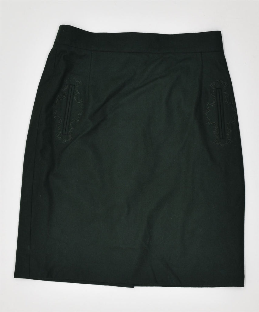 SPORTALM Womens Straight Skirt EU 42 Medium W30 Green Wool Vintage | Vintage | Thrift | Second-Hand | Used Clothing | Messina Hembry 