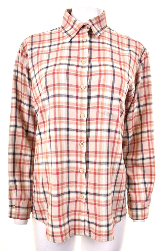ZANETTI Womens Shirt UK 18 XL Beige Check Viscose Vintage | Vintage | Thrift | Second-Hand | Used Clothing | Messina Hembry 