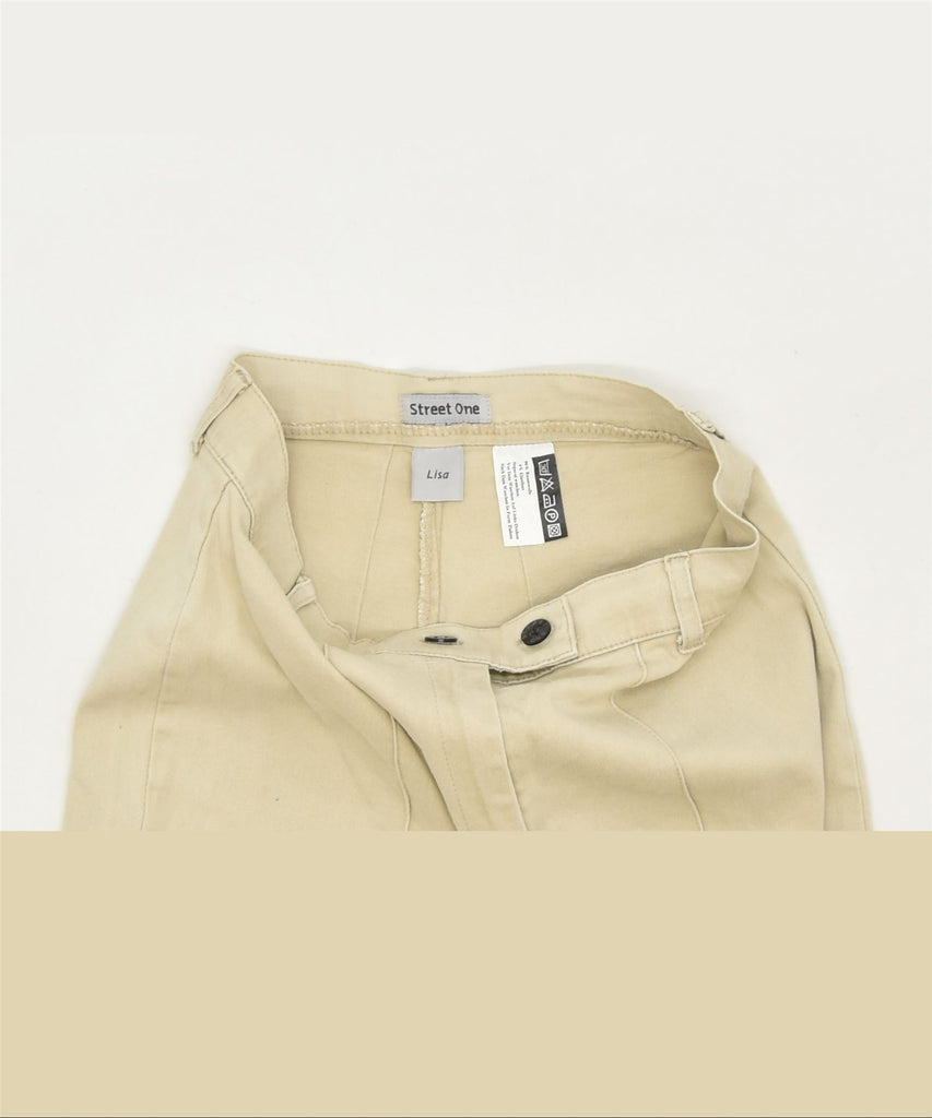 STREET ONE Womens Tapered Casual Trousers W28 L28 Beige Cotton Classic | Vintage | Thrift | Second-Hand | Used Clothing | Messina Hembry 