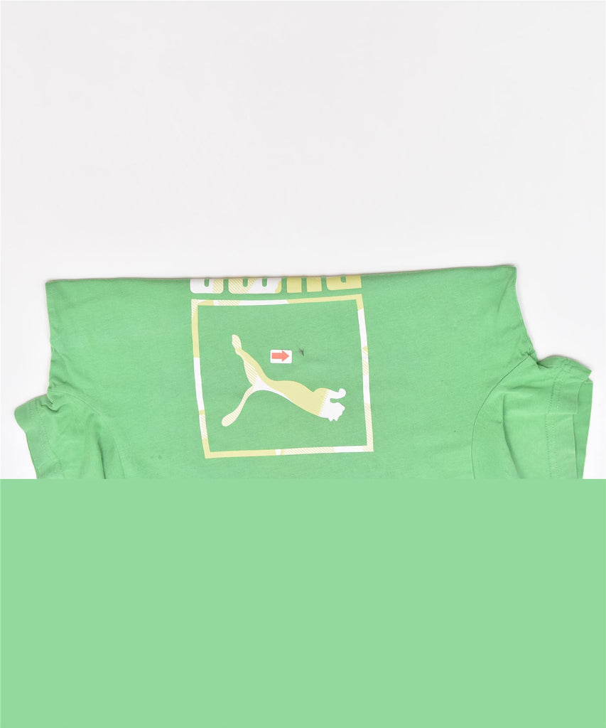 PUMA Boys Graphic T-Shirt Top 11-12 Years Green Cotton | Vintage | Thrift | Second-Hand | Used Clothing | Messina Hembry 