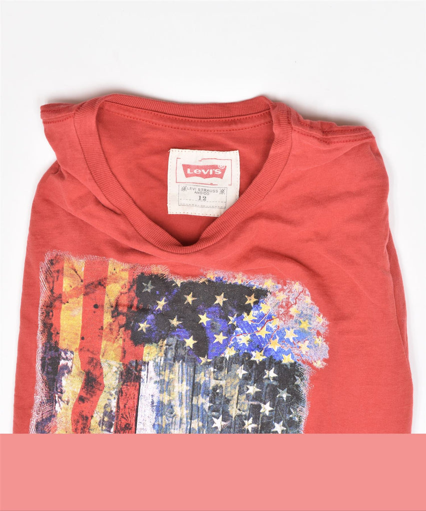 LEVI'S Boys Graphic Top Long Sleeve 11-12 Years Red Cotton | Vintage | Thrift | Second-Hand | Used Clothing | Messina Hembry 