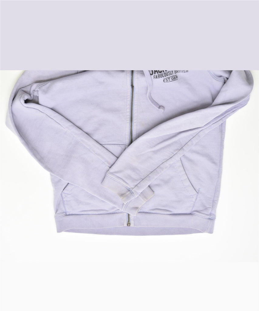 JACK WILLS Womens Graphiz Zip Hoodie Sweater UK 6 XS Purple Cotton | Vintage | Thrift | Second-Hand | Used Clothing | Messina Hembry 