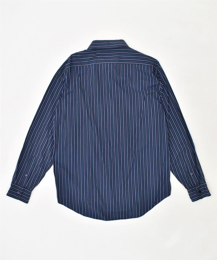 DKNY Mens Shirt Size 17 XL Blue Striped Cotton | Vintage | Thrift | Second-Hand | Used Clothing | Messina Hembry 