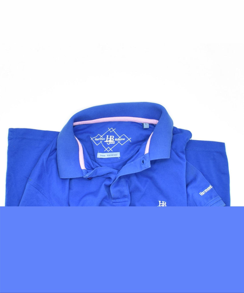 HARMOUNT & BLAINE Mens Polo Shirt Large Blue Cotton | Vintage | Thrift | Second-Hand | Used Clothing | Messina Hembry 