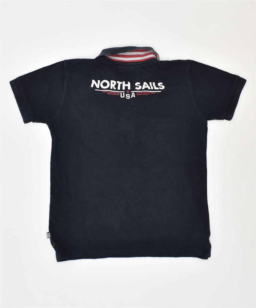 NORTH SAILS Boys USA Graphic Polo Shirt 7-8 Years Black Cotton | Vintage | Thrift | Second-Hand | Used Clothing | Messina Hembry 