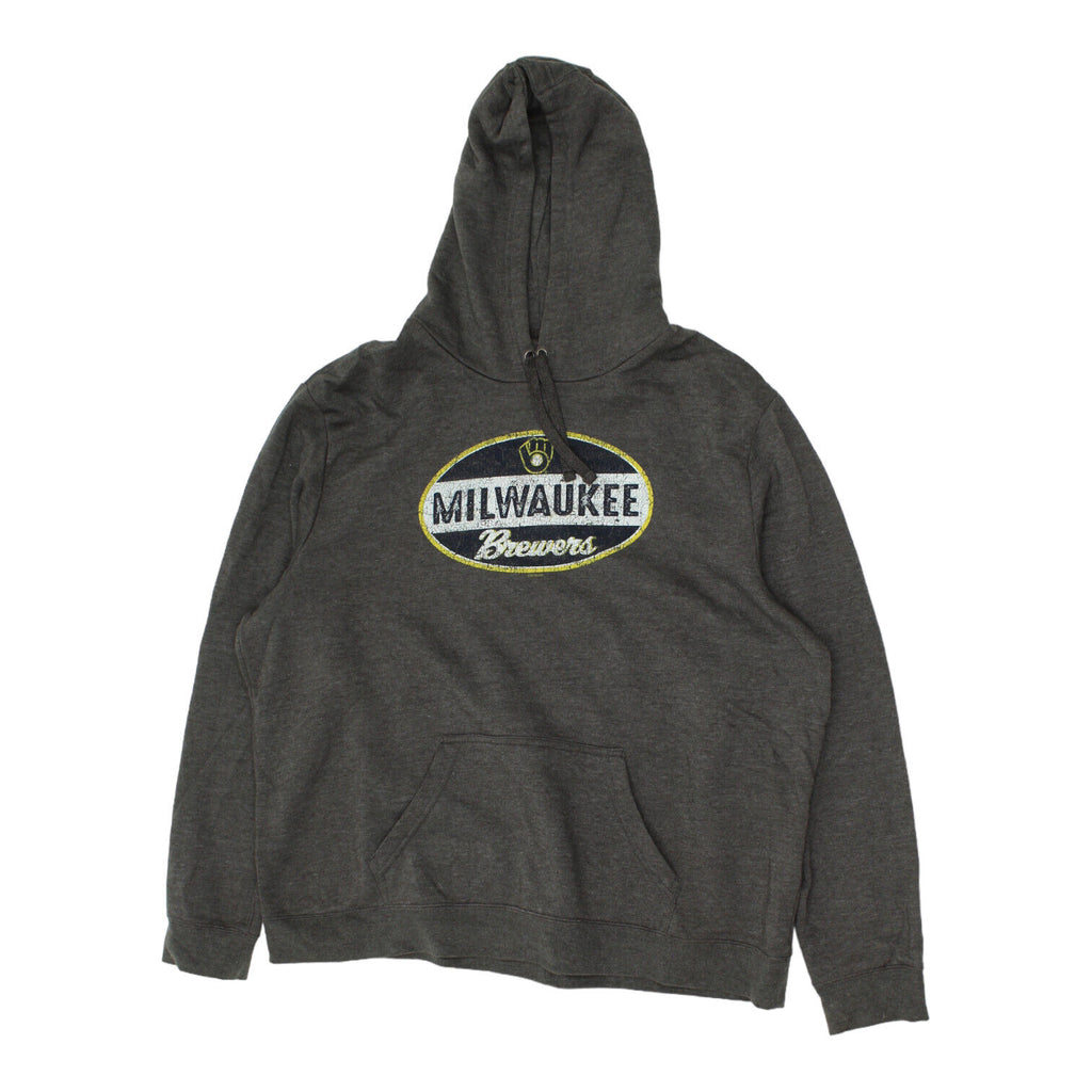 Milwaukee Brewers Mens Dark Grey Hoodie | Retro Sportswear MLB Baseball Hoody | Vintage Messina Hembry | Thrift | Second-Hand Messina Hembry | Used Clothing | Messina Hembry 