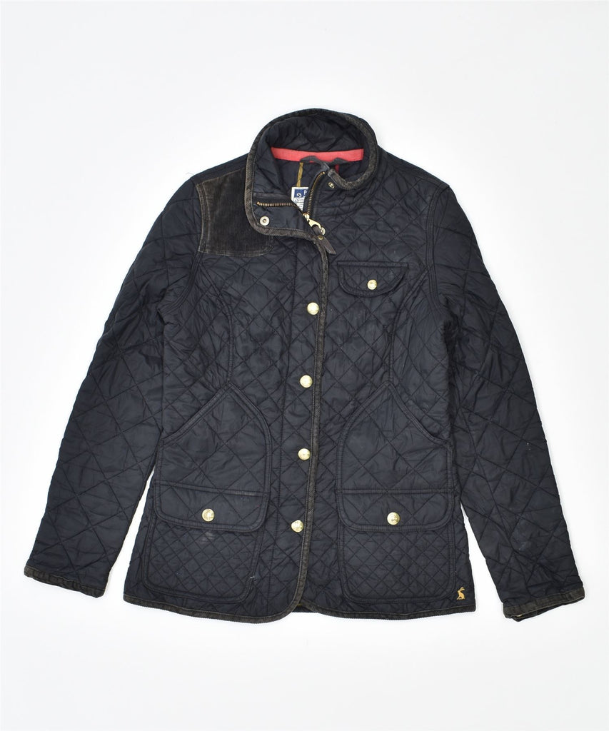 JOULES Womens Quilted Jacket UK 10 Small Black Polyamide | Vintage | Thrift | Second-Hand | Used Clothing | Messina Hembry 