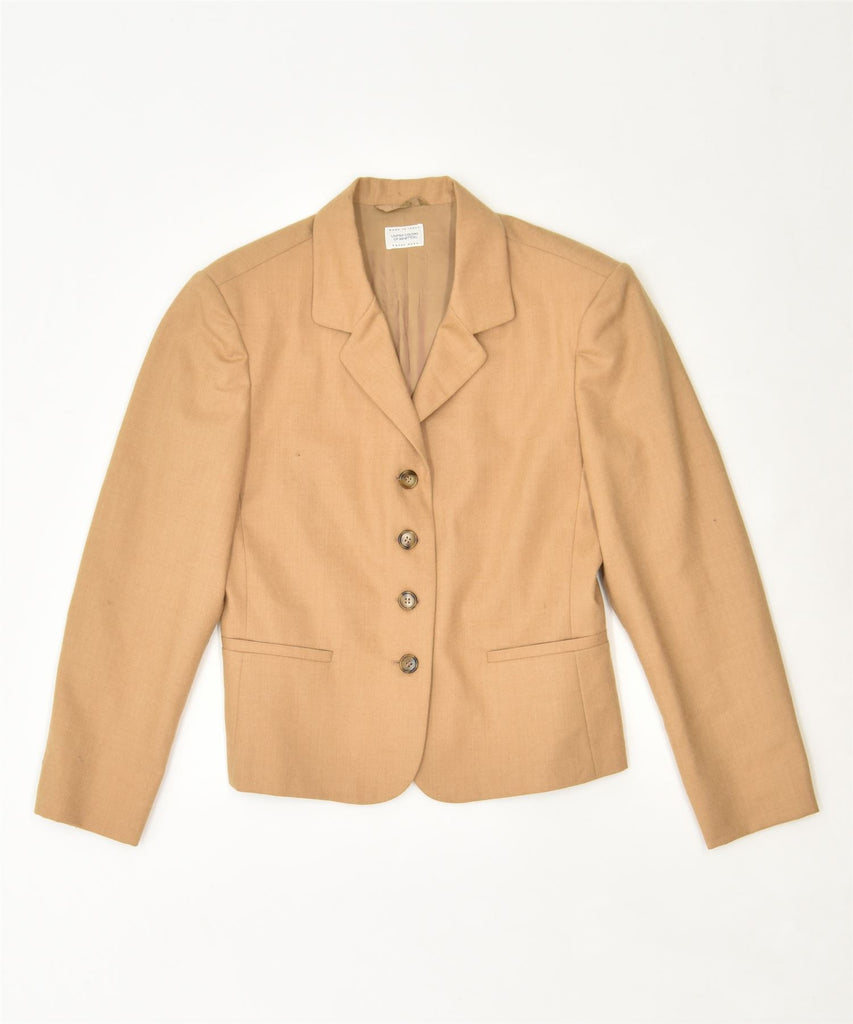 BENETTON Womens 4 Button Blazer Jacket IT 44 Medium Beige Virgin Wool | Vintage | Thrift | Second-Hand | Used Clothing | Messina Hembry 