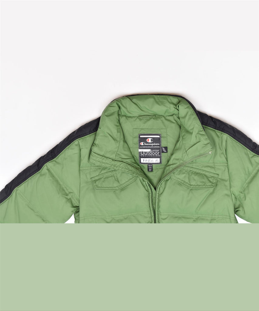 CHAMPION Boys Padded Jacket 9-10 Years Medium Green Polyamide | Vintage | Thrift | Second-Hand | Used Clothing | Messina Hembry 