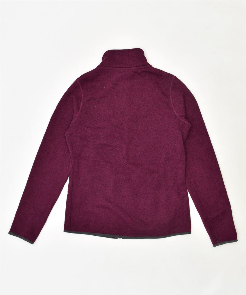 EDDIE BAUER Womens Fleece Jacket UK 12 Medium Maroon Polyester | Vintage | Thrift | Second-Hand | Used Clothing | Messina Hembry 