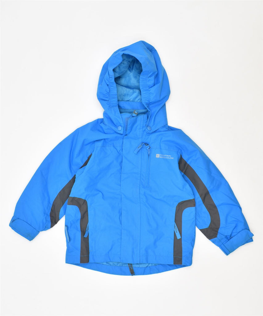 MOUNTAIN WAREHOUSE Boys Hooded Rain Jacket 2-3 Years Blue Nylon | Vintage | Thrift | Second-Hand | Used Clothing | Messina Hembry 