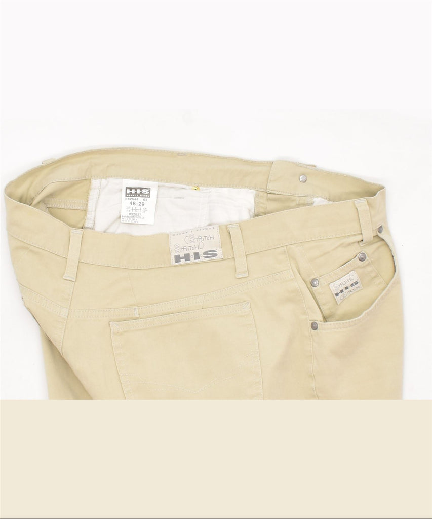 H.I.S Womens Tapered Casual Trousers UK 22 2XL W36 L28 Beige Cotton | Vintage | Thrift | Second-Hand | Used Clothing | Messina Hembry 