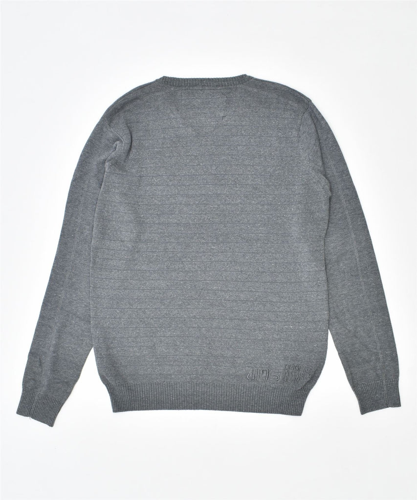 JACK & JONES Mens V-Neck Jumper Sweater Medium Grey | Vintage | Thrift | Second-Hand | Used Clothing | Messina Hembry 