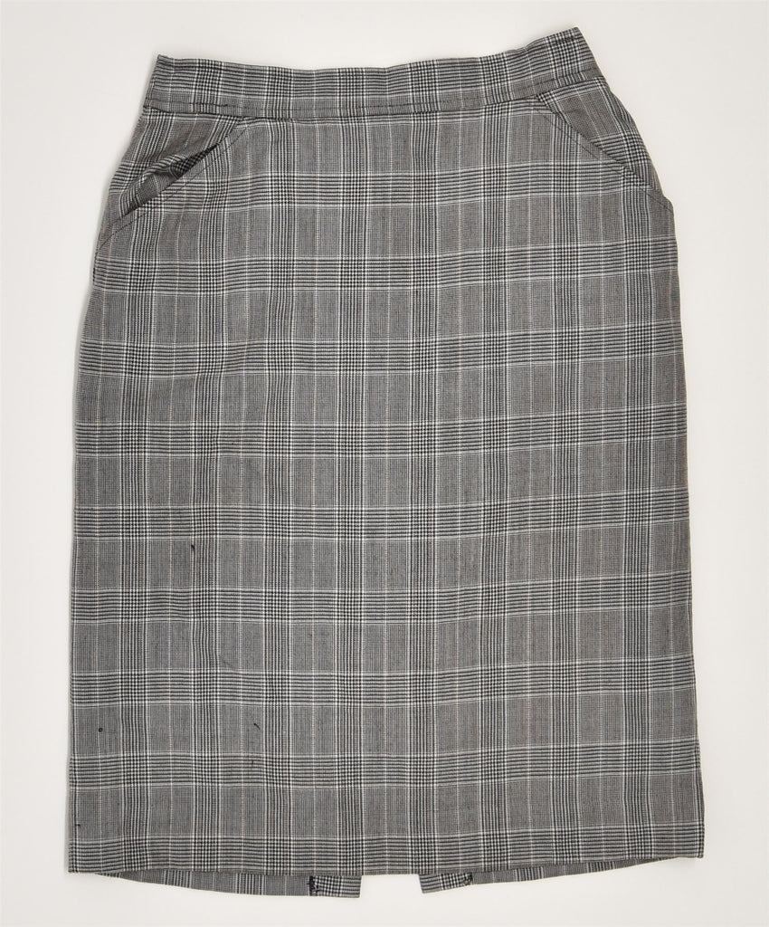 JEAN CLAUDE Womens Straight Skirt IT 40 Small W24 White Check Wool Vintage | Vintage | Thrift | Second-Hand | Used Clothing | Messina Hembry 