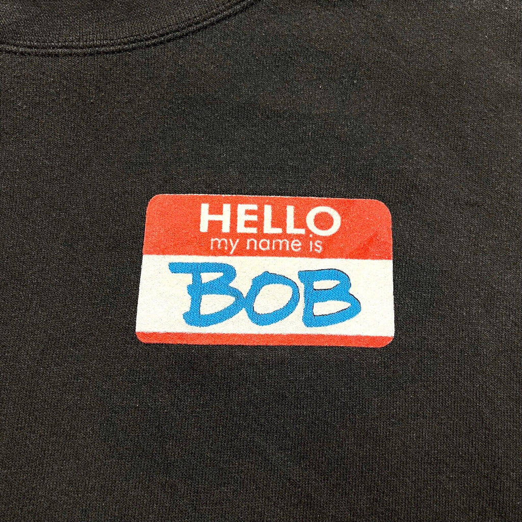 Hello My Name Is Bob Sweatshirt | Vintage 90s Retro Black Lee Jumper XL VTG | Vintage Messina Hembry | Thrift | Second-Hand Messina Hembry | Used Clothing | Messina Hembry 