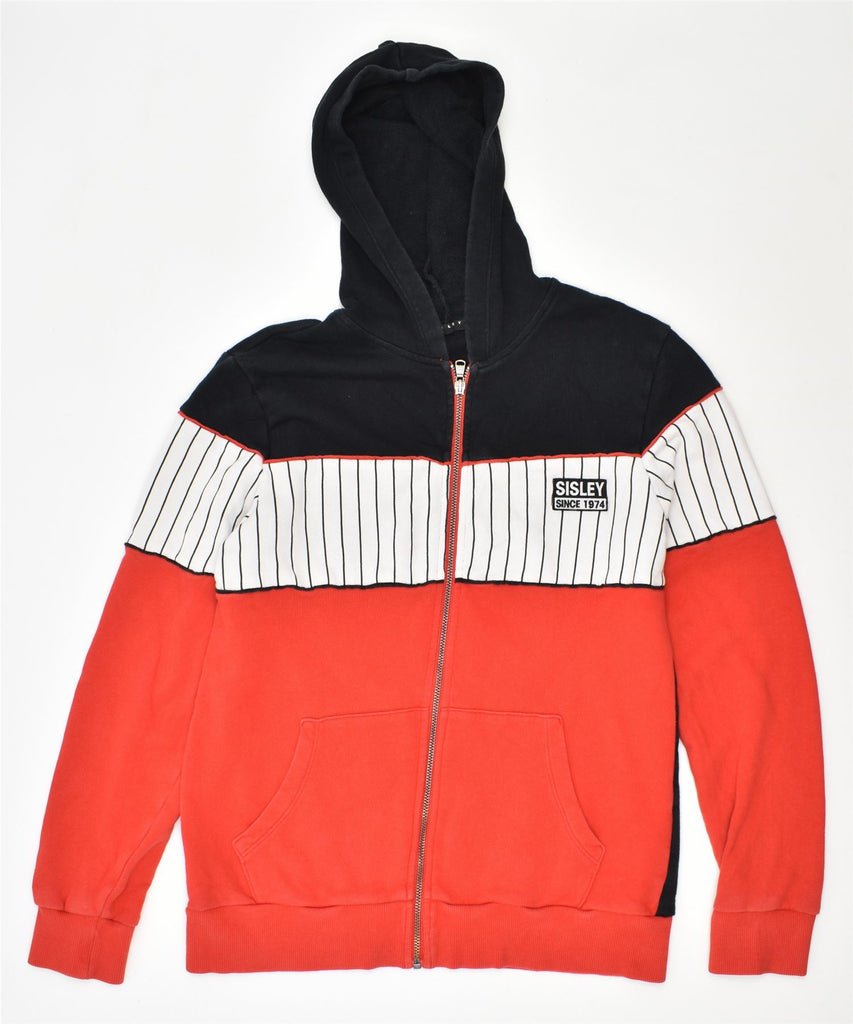 SISLEY Boys Zip Hoodie Sweater 11-12 Years 2XL Red Cotton | Vintage | Thrift | Second-Hand | Used Clothing | Messina Hembry 