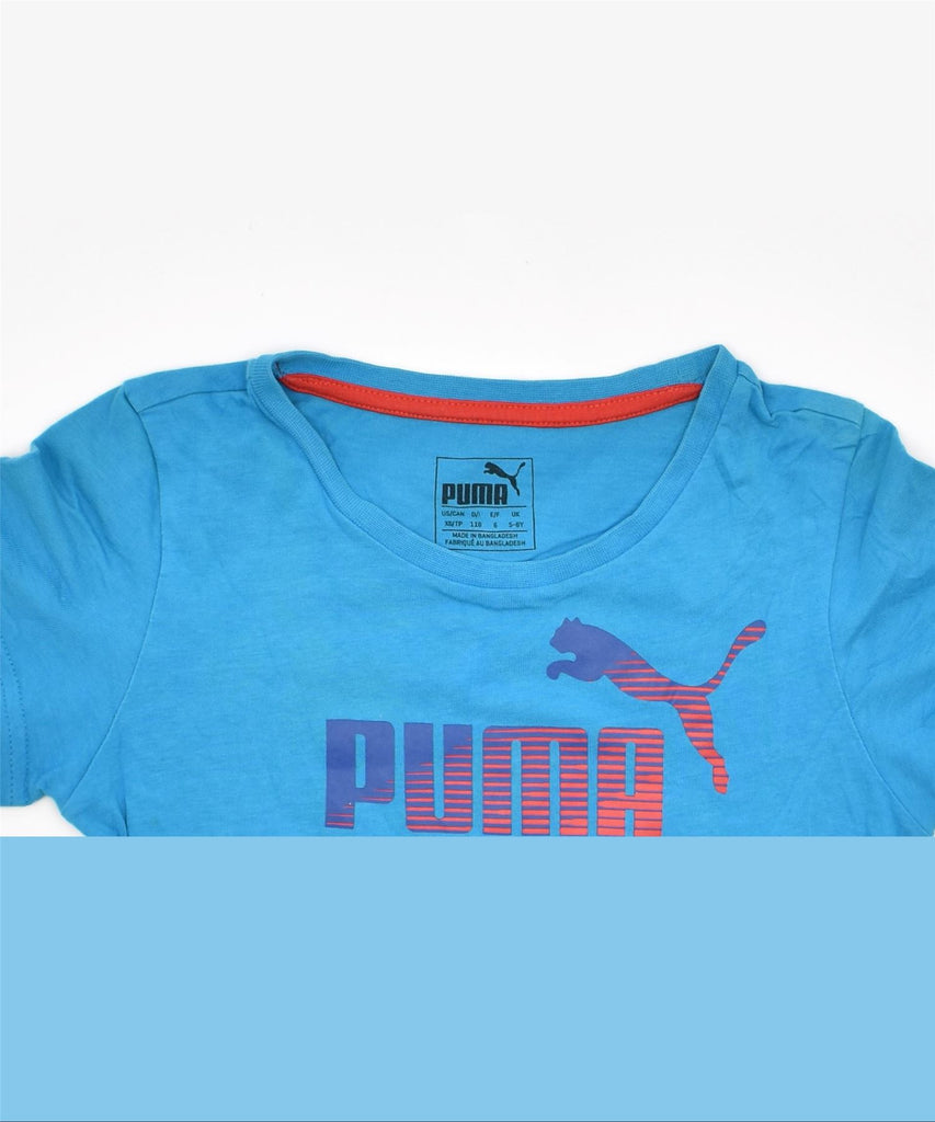 PUMA Boys Graphic T-Shirt Top 5-6 Years Blue | Vintage | Thrift | Second-Hand | Used Clothing | Messina Hembry 