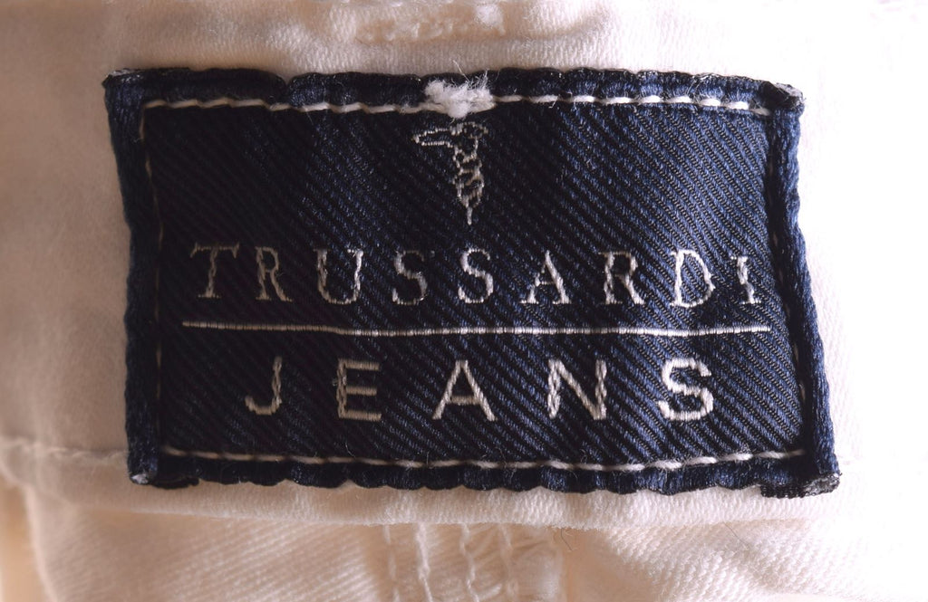 TRUSSARDI Womens Trousers W28 L31 White Cotton | Vintage | Thrift | Second-Hand | Used Clothing | Messina Hembry 