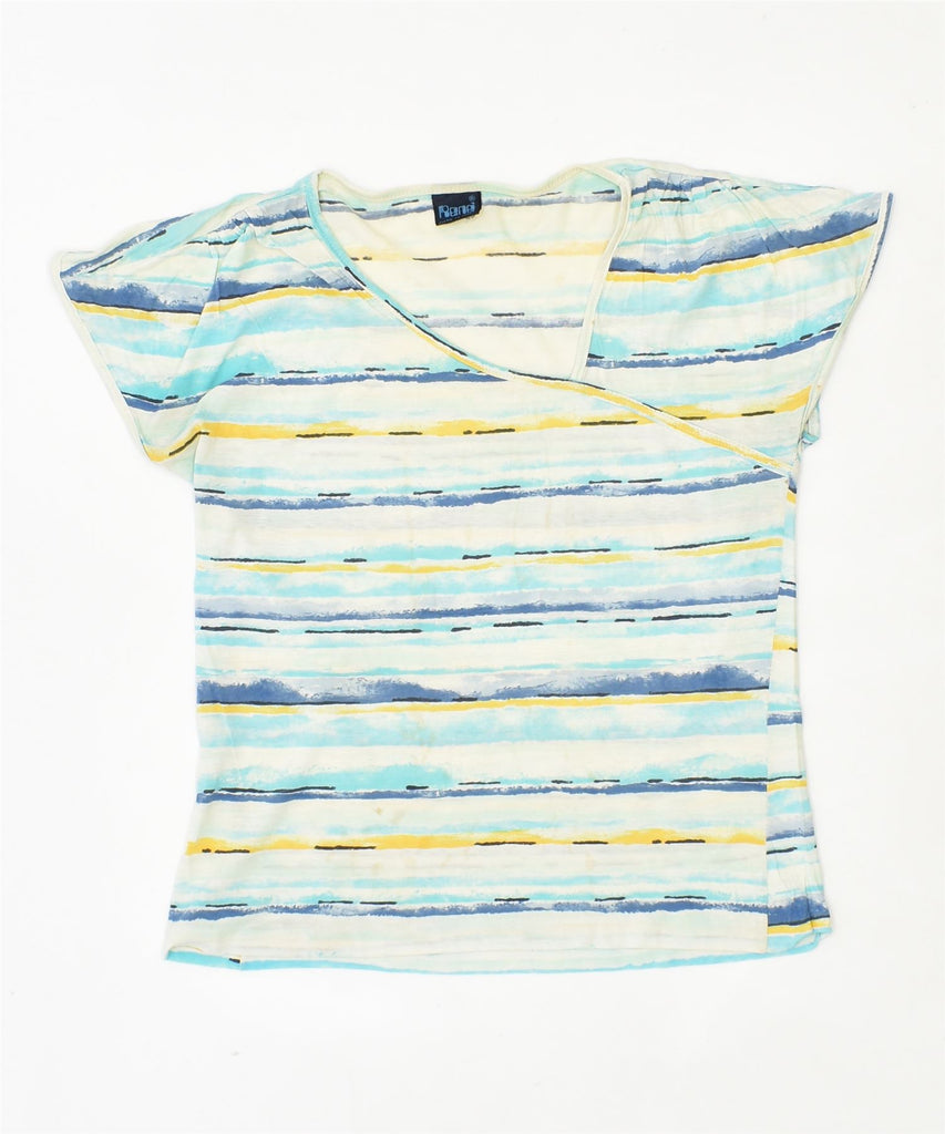 RENE Womens T-Shirt Top IT 46 Large Multicoloured Striped Vintage | Vintage | Thrift | Second-Hand | Used Clothing | Messina Hembry 