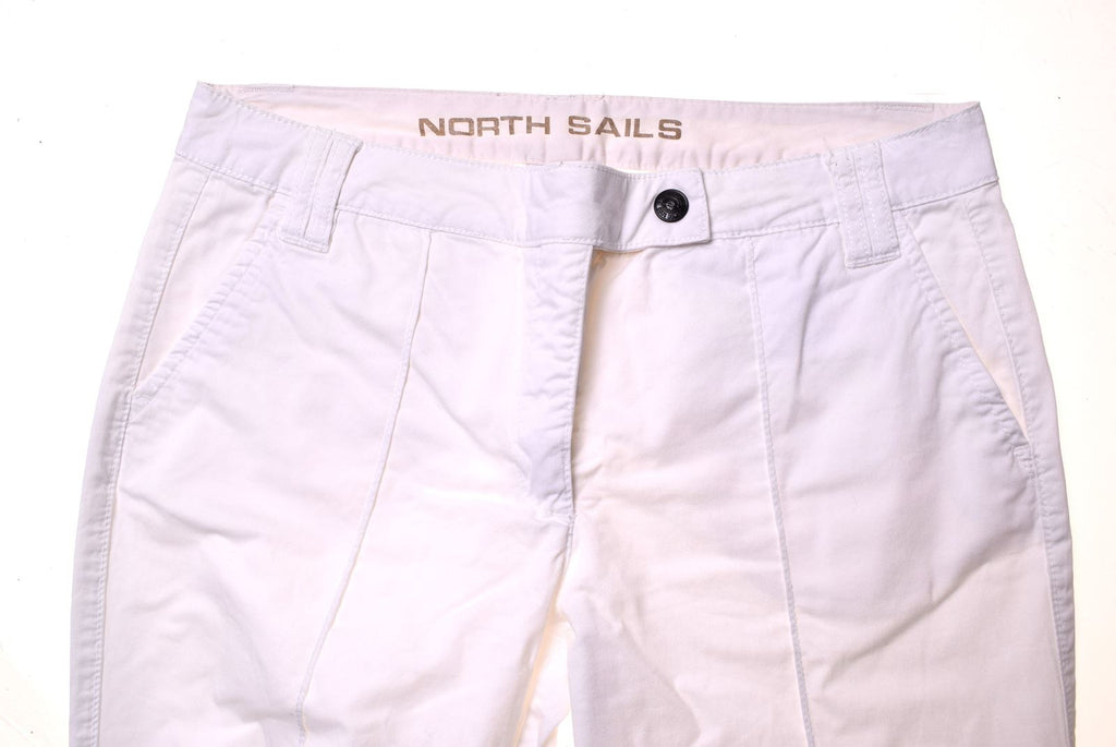NORTH SAILS Womens Capri Trousers W30 L23 White Cotton - Second Hand & Vintage Designer Clothing - Messina Hembry