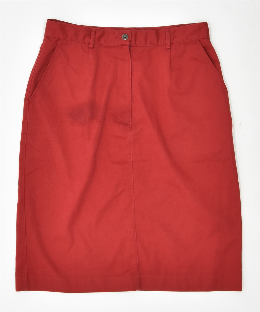 L.L.BEAN Womens A-Line Skirt UK 12 Medium W32 Red Cotton | Vintage | Thrift | Second-Hand | Used Clothing | Messina Hembry 